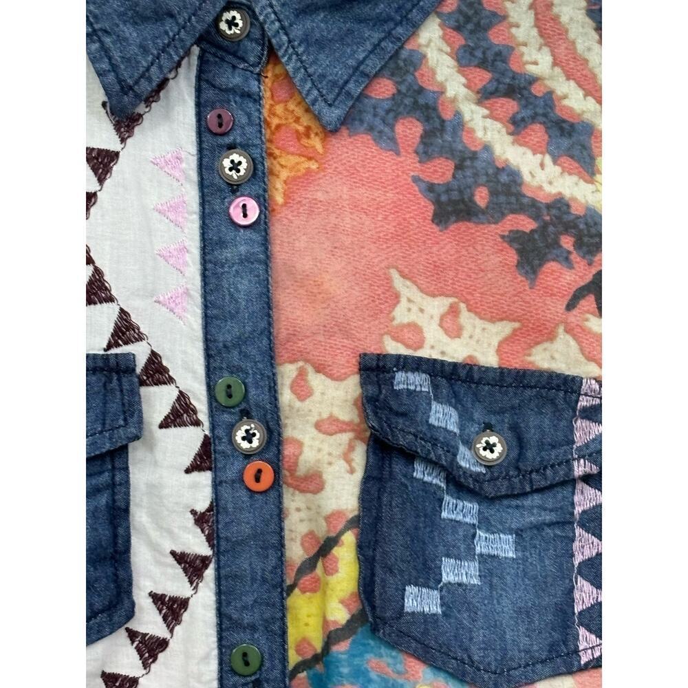 Desigual Embroidered/Patchwork Top, Xs, Cowgirl, … - image 3